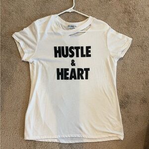 Suburban Riot Hustle & Heart White T Shirt Size Mediim